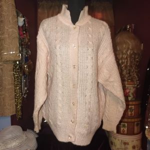 Partners Pink Cable Knit Sweater L